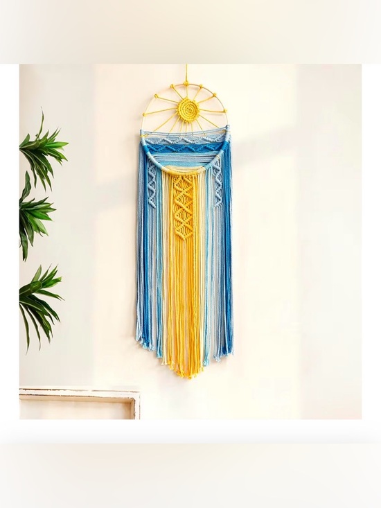 Other - Artilady Mcrame Blue Sun Wall Decor